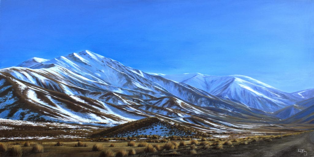 Lindis Pass Tussocks, Central Otago, New Zealand, Original Acrylic Painting By Nicola McLeay Fine Art