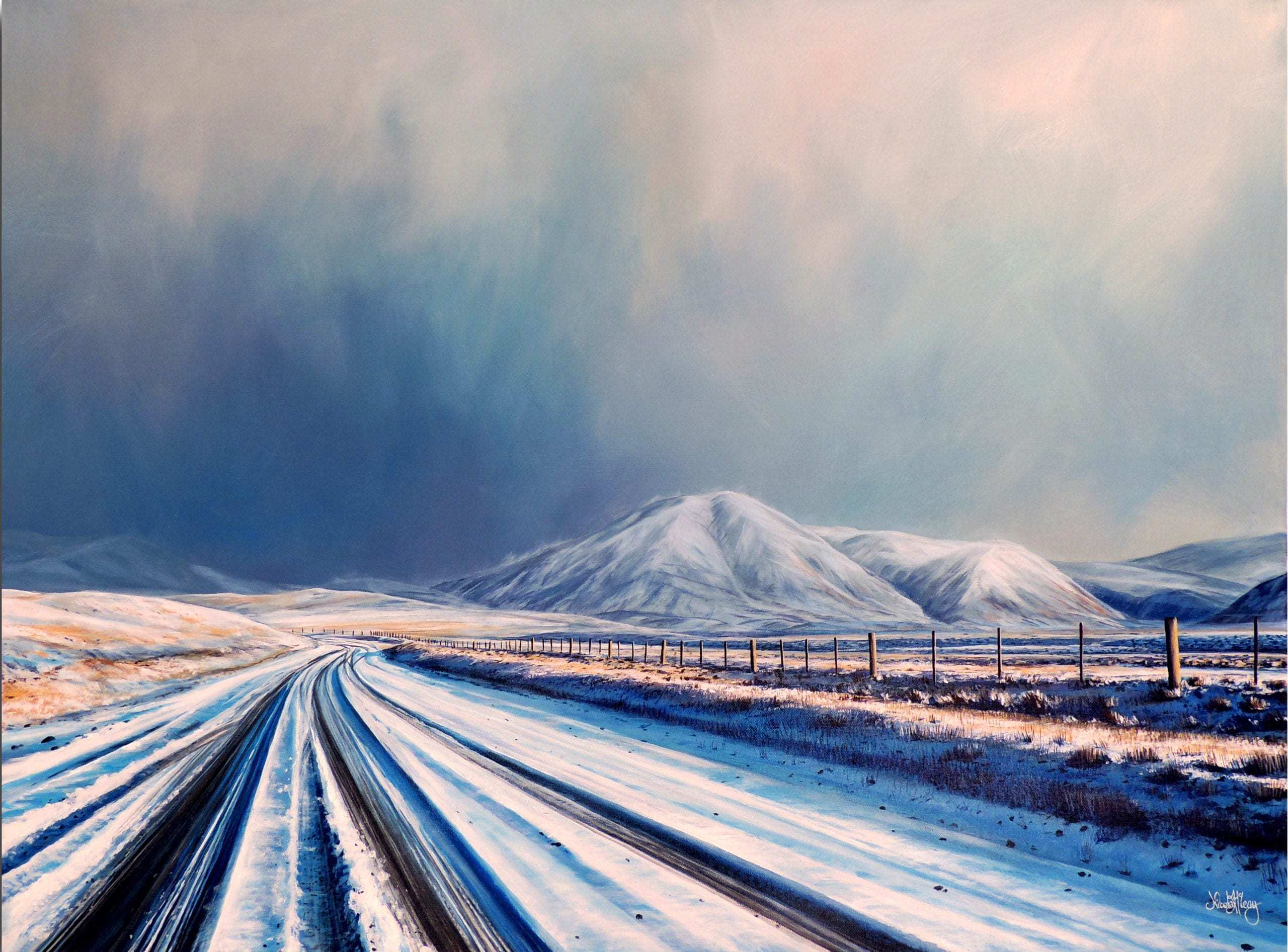 Road To Lake Clearwater, New Zealand, Original Acrylic Painting By Nicola McLeay Fine Art