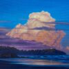 Cumulus Clouds At Lighthouse Beach, Port Macquarie, NSW, Australia, Original Oil Painting By Nicola McLeay Fine Art