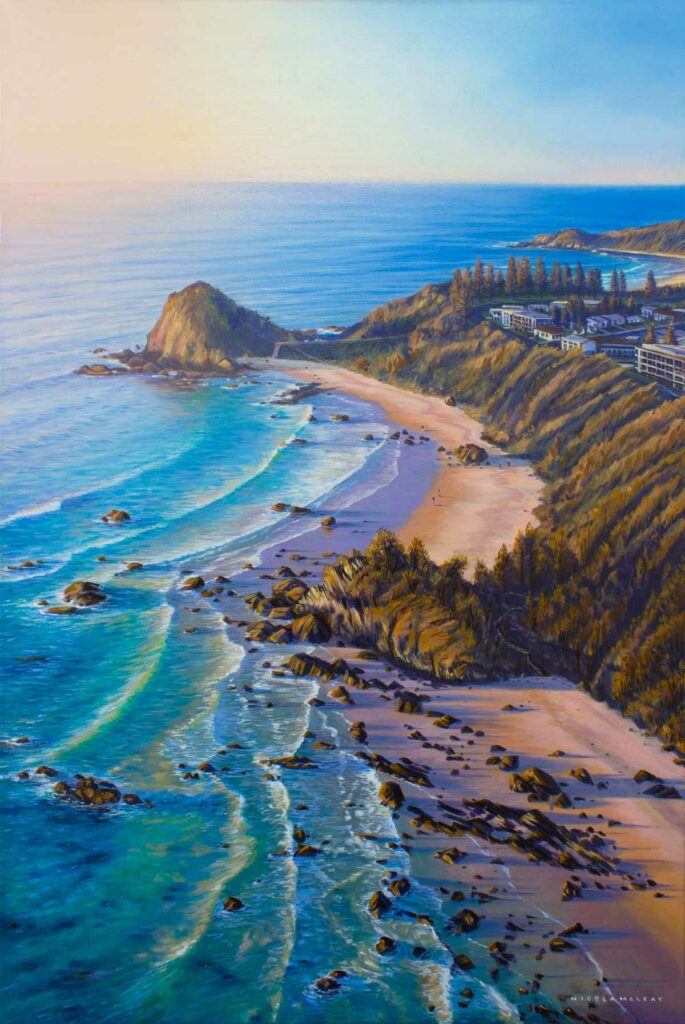 Coastal Walk Sunrise, Port Macquarie, Australia, Original Oil Painting By Nicola McLeay Fine Art