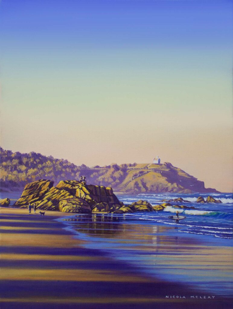 Lighthouse Beach, Port Macquarie, Australia, Original Oil Painting By Nicola McLeay Fine Art