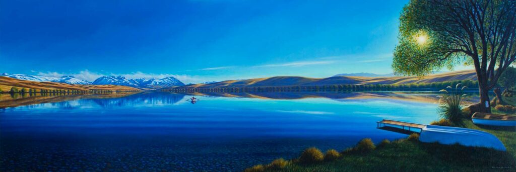 Lake Alexandrina, Mackenzie Basin, New Zealand, Original Oil Painting By Nicola McLeay Fine Art