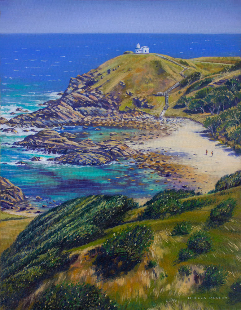 Tacking Point Coastal Walk, Port Macquarie, Australia, Original Oil Painting by Nicola McLeay Fine Art