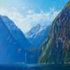 Stirling Falls Milford Sound Fiorldland New Zealand Oil Painting Nicola McLeay