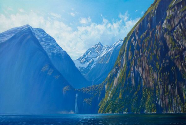 Stirling Falls Milford Sound Fiorldland New Zealand Oil Painting Nicola McLeay