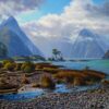 milford sound newzealand original oil painting by nicola mcleay