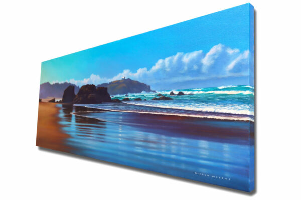 watonga rock summer lighthouse beach port macquarie australia oil painting