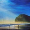 Golden Mist Piha Beach New Zealand landscape oil painting Nicola McLeay
